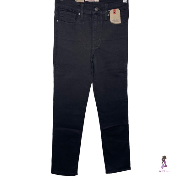 Levi’s 724 High Rise Straight Black Stretch Jeans - Picture 5 of 10